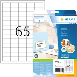 Etiquette HERMA Premium 8629 38,1x21,2mm blanc 650 pièces