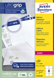 Etiquette Avery L7165-250 99,1x67,7mm blanc 2000 pièces