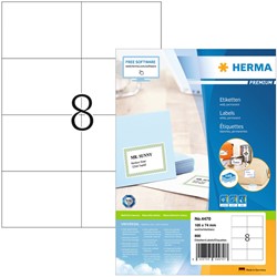 Etiquette HERMA Premium 4470 105x74mm blanc 800 pièces