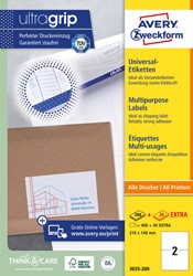Etiquette Avery 3655-200 210x148mm A5 blanc 400 pièces