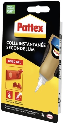 Secondelijm Pattex Gold GEL tube 3 gram op blister-2