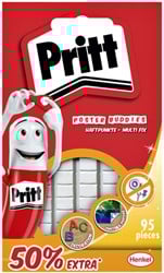 Poster Buddies Pritt dubbelzijdige kleefpads voor oa posters blister à 95 stuks 50% gratis
