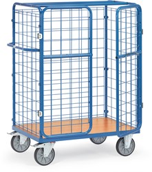 Package trolley 8481-3 with wire mesh sides and double wing door