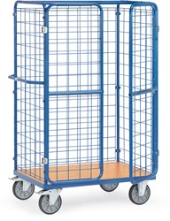 Package trolley 8583-3 with wire mesh sides and double wing door