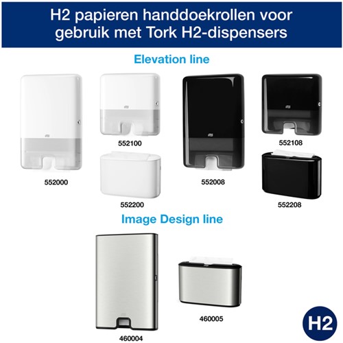 Handdoek Tork H2 Xpress Premium multifold 2-laags 212x340mm 21x100 vel wit 100297-2