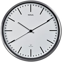 Horloge murale MAULfly RC Ø305x45mm aluminium/blanc avec pile