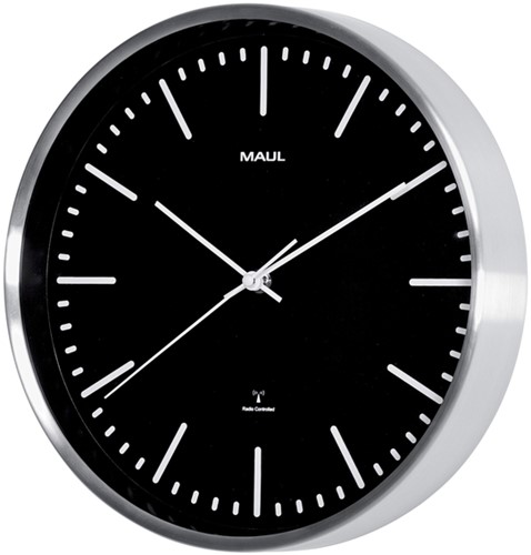 Wanduhr MAUL Fly RC Ø305x45mm Aluminiumrahmen schwarz inkl. Batterie-2