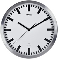 Horloge murale MAULpilot RC Ø305x45mm aluminium/blanc avec pile