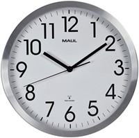 Horloge murale MAULmove RC Ø305x45mm aluminium/blanc avec pile