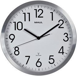 Wanduhr MAUL Move RC Ø305x45mm Aluminiumrahmen weiß inkl. Batterie
