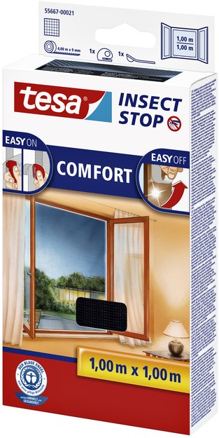 thumbnail image 2 of Hook Loop Window Mesh Tesa Insect Stop Comfort Window Screen - Self-Adhesive 130x130cm Fly Screen No Drilling Needed Window Insect Screen 2 of 11