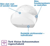 Distributeur papier toilette Tork T1 Elevation Jumbo 554000 blanc-3