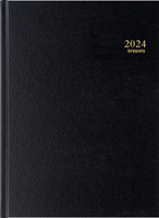 Agenda 2027 Brepols Bremax Santex A4 1 jour/1 page 4 colonnes noir