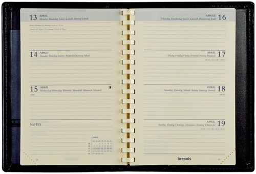 Recharge agenda 2026 Brepols Delta 7 jours/2 pages