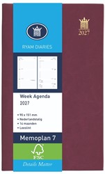Diary 2026 Ryam Memoplan 7 Suprema 7days/2pages bordeaux