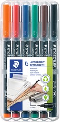 Feutre Staedtler Lumocolor 313 permanent SF 6 pièces assorti