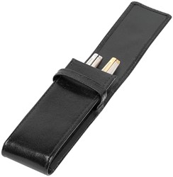Etui stylos 322 Cuir de Buffle 2 cases Noir