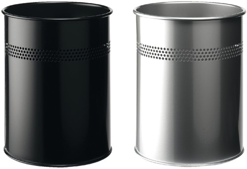 Corbeille à papier Durable 3300-23 15L 30mm perforations argent-2