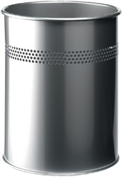 Corbeille à papier Durable 3300-23 15L 30mm perforations argent