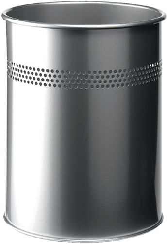 Corbeille à papier Durable 3300-23 15L 30mm perforations argent