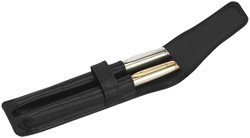 Etui stylos 212 Stylos Cuir grainé 2 cases noir