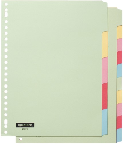 Intercalaire Quantore 23 perforations 10 onglets carton assorti-2