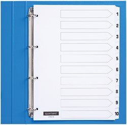 Intercalaire Quantore 4 perforations numéro 1-10 carton blanc