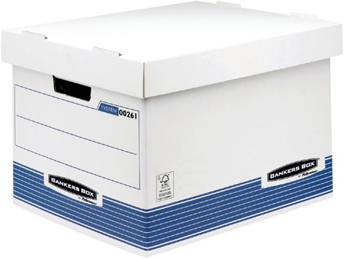 Archive box Bankers Box System standard white blue-2