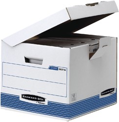 Archive box Bankers Box System flip top cube white blue