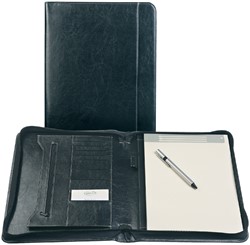 Conférencier Brepols Palermo luxe A4 à zip + bloc noir