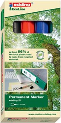 Marqueur edding 21 EcoLine ogive 1.5-3mm boîte 4 pièces assorti