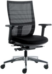 Chaise de bureau Euroseats Curve pied croix aluminium noir