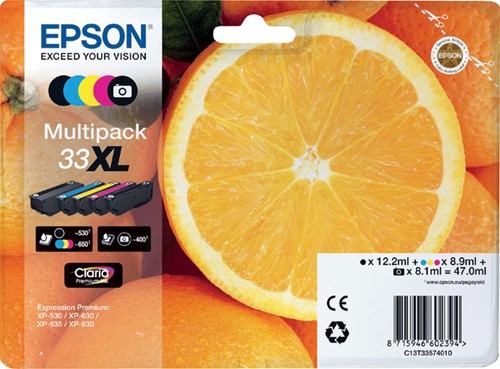 Ink cartridge Epson 33XL T3357 2x black + 3 colors