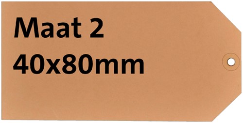Label cardboard nr 2 200gr 40x80mm chamois 1000 pieces