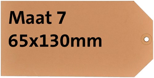 Label cardboard nr 7 200gr 65x130mm chamois 1000 pieces