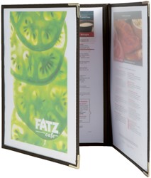 Protège-menu Securit A4 3 volets/6 pages transparent 3 pièces