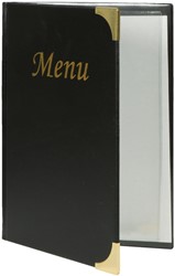 Protège-menu Securit A5 4x 2 pochettes  noir