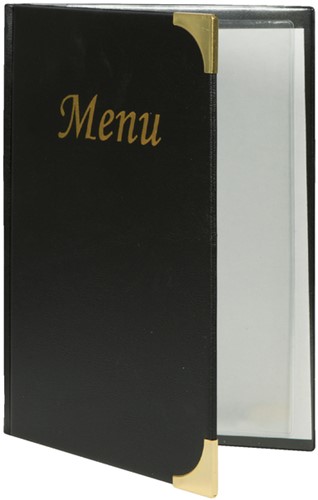 Protège-menu Securit A5 4x 2 pochettes  noir