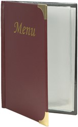 Protège-menu Securit A5 4x 2 pochettes bordeaux