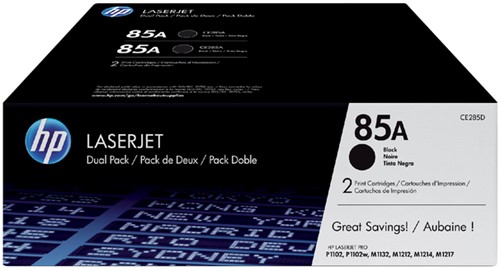Tonercartridge HP CE285AD 85A zwart 2x