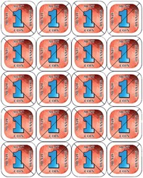 Consumption break coins Combicraft 200 pieces red