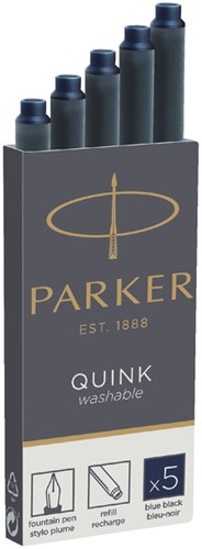 Cartouche d’encre Parker Quink bleu/ noir permanent paquet 5 pièces-2