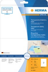 Etiquette HERMA 4683 210x148mm transparent mat 50 pièces
