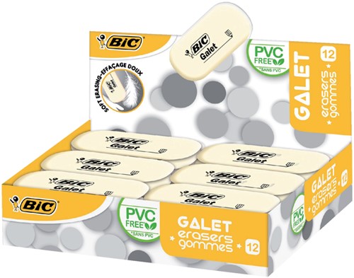 Gomme Crayon BIC Galet blanc-2