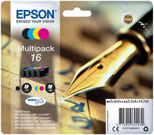 Ink cartridge Epson 16 T1626 black + 3 colors