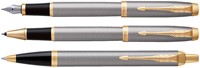 Stylo plume Parker IM Brushed Metal GT Medium-3