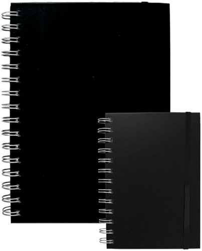 Carnet de notes Quantore A5 spirale ligné 192 pages 80g noir-3
