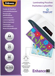 Laminating pouch Fellowes A4 2x80micron gloss 25 pieces