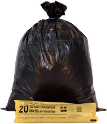 Garbage bag Komo 60 liters black roll of 20 pieces