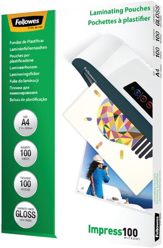 Lamineerhoes Fellowes A4 2x100micron glans 100 stuks